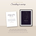 Year of Us Keepsake plan: printed keepsake card beside a framed personalised star map