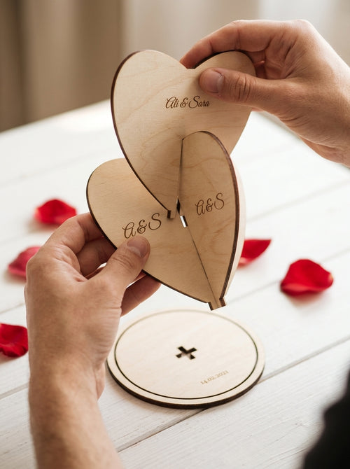 Personalised 3D Wooden Heart Keepsake