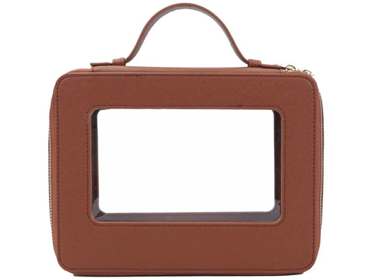 The Lucent Voyager - Clear Leather Makeup Bag