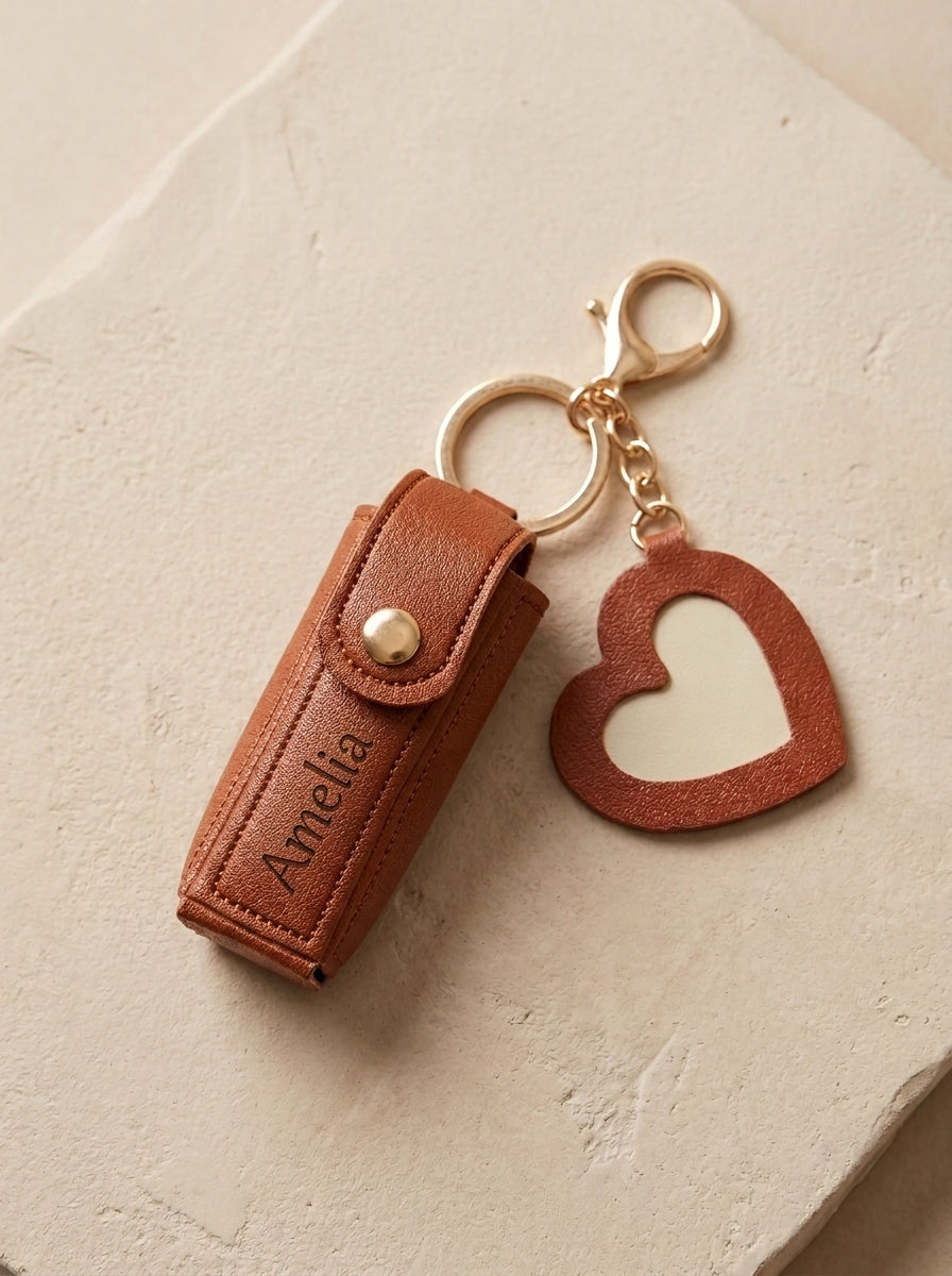 Personalised Lipstick Holder Keyring