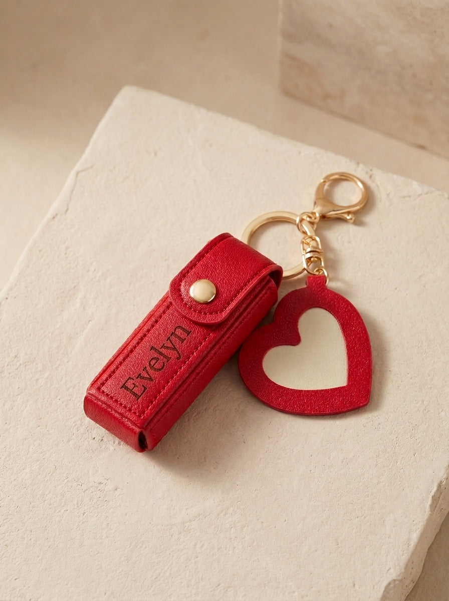 Personalised Lipstick Holder Keyring