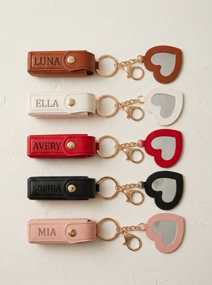 Personalised Lipstick Holder Keyring