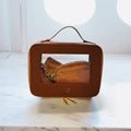 Brown personalised clear make-up bag