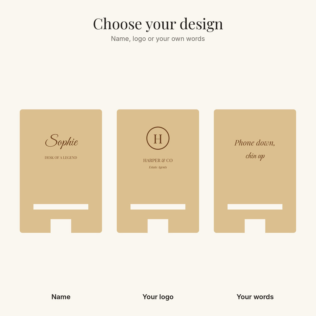 The three phone stand designs