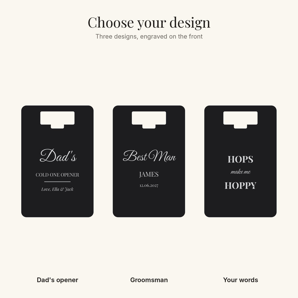The three opener designs