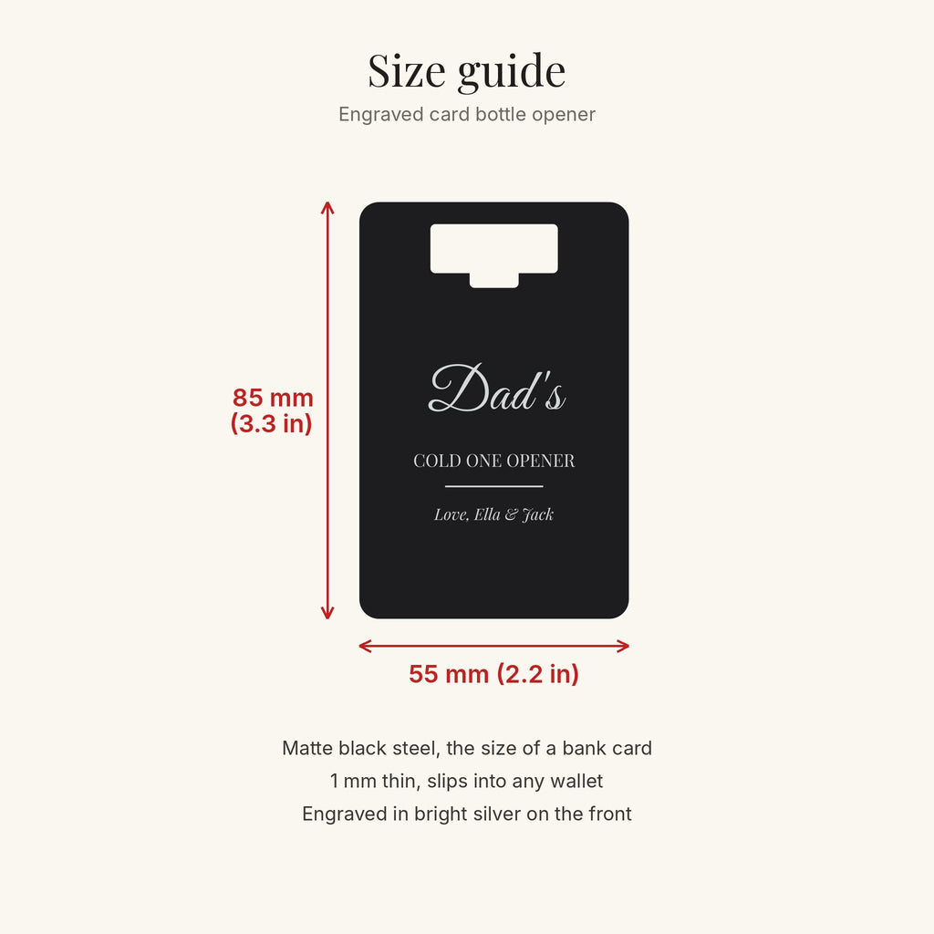 Size guide: 85 × 55 mm