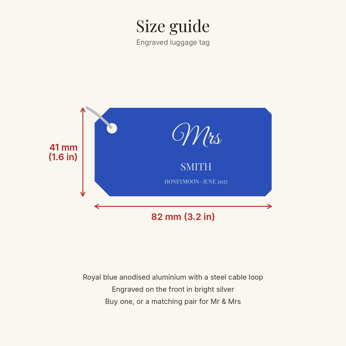 Size guide: 82 × 41 mm