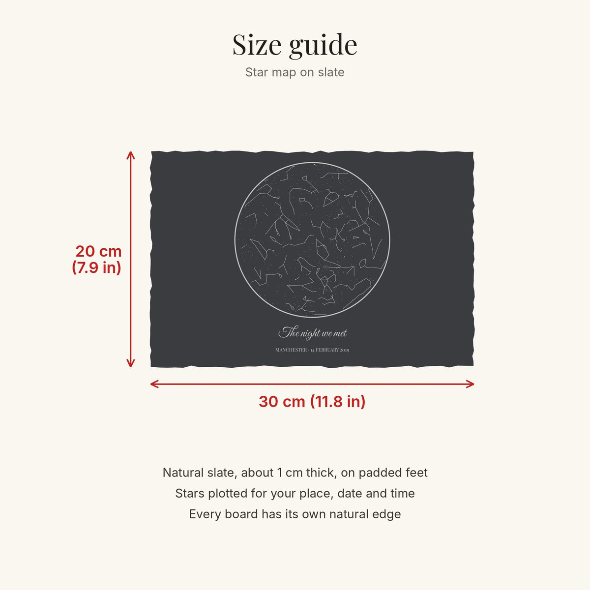 Size guide: 30 × 20 cm