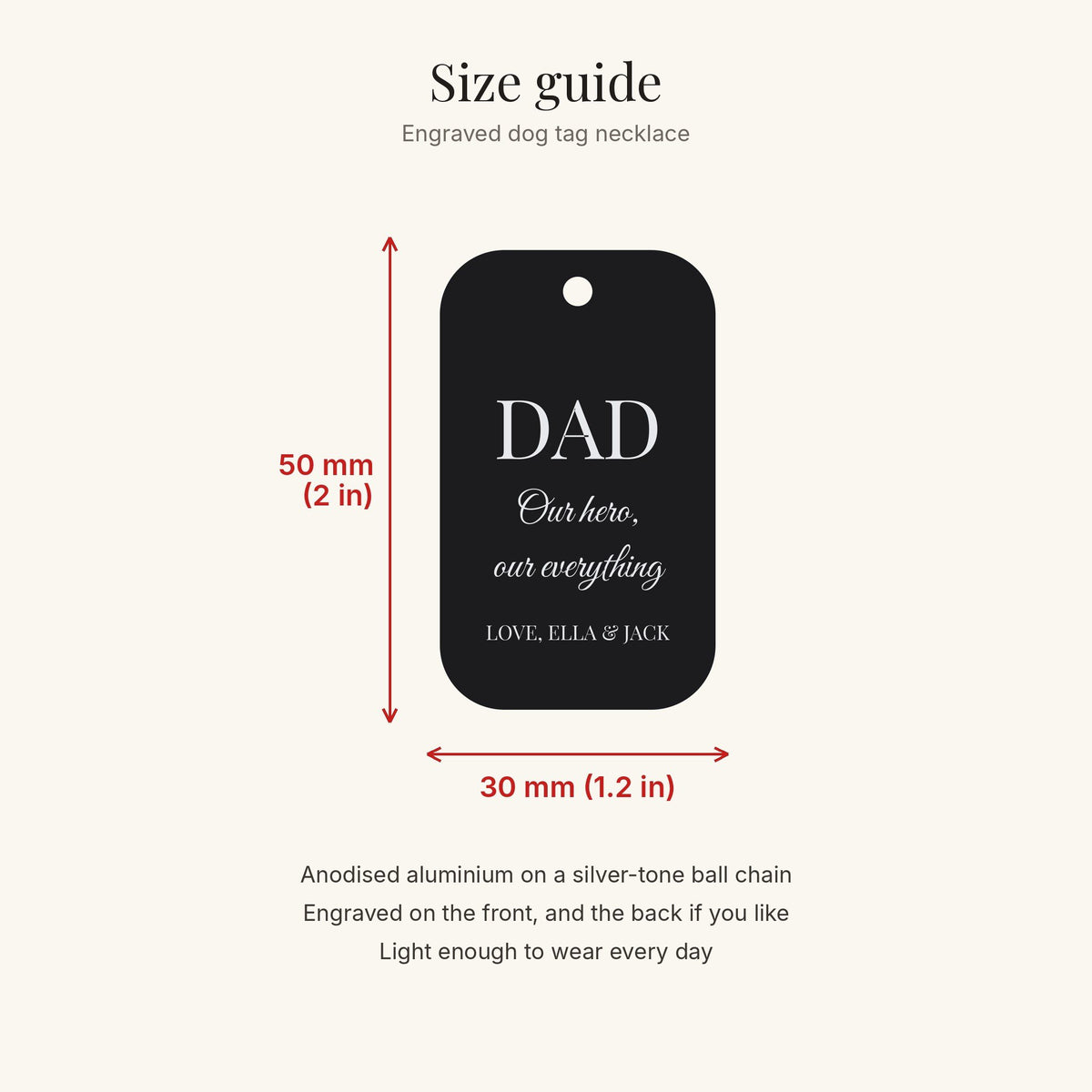 Personalised engraved dog tag necklace 5