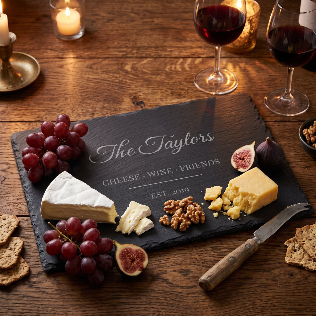 Personalised engraved slate serving board 1