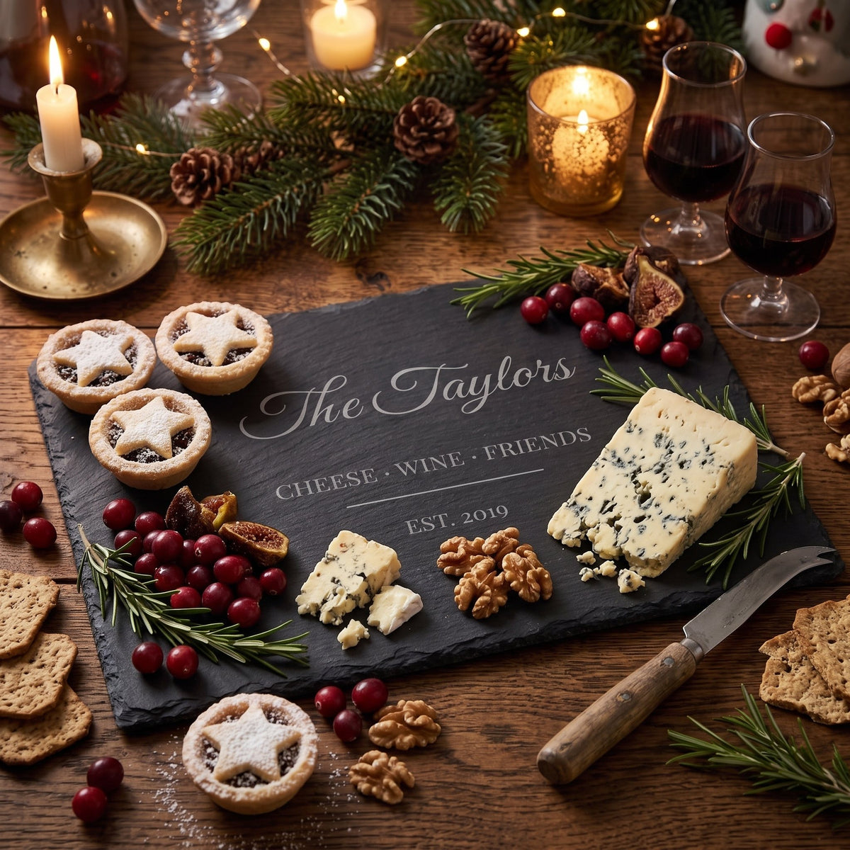 Personalised engraved slate serving board 2